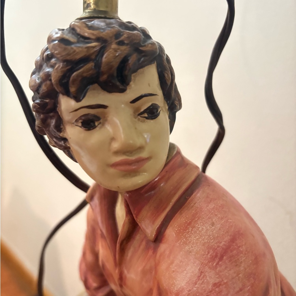 spelter boy lamp - Picture 2 of 5